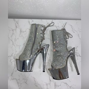 Pleaser Rhinestone Stripper Boots